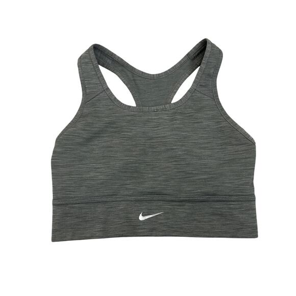 Nike Dri-Fit Gray Racerback Medium Support Sports Bra Size Women's Small - Picture 1 of 3